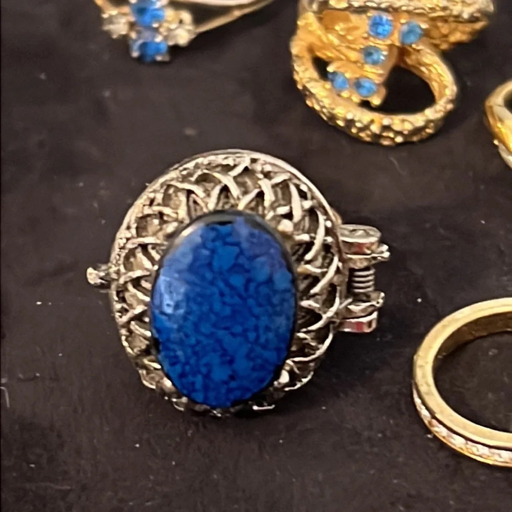 Lot of costume rings including perfume rings
